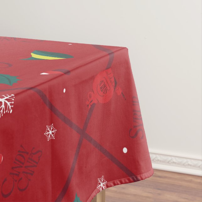 Elf Candy Checker Pattern Tablecloth (In Situ)