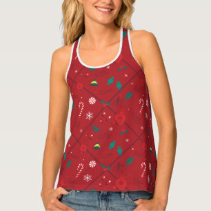 Elf Candy Checker Pattern Tank Top