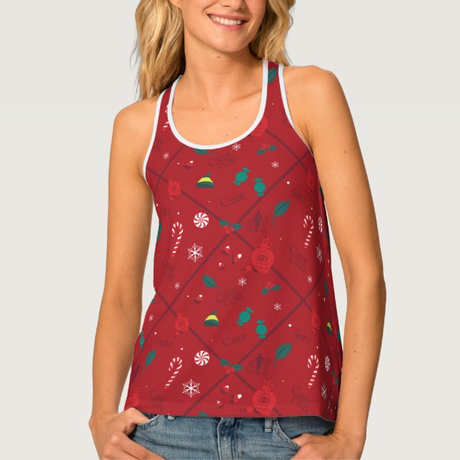 Elf Candy Checker Pattern Tank Top (Front)