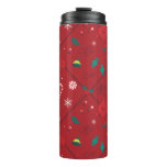 Elf Candy Checker Pattern Thermal Tumbler