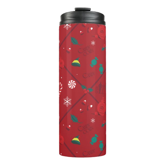 Elf Candy Checker Pattern Thermal Tumbler (Front)