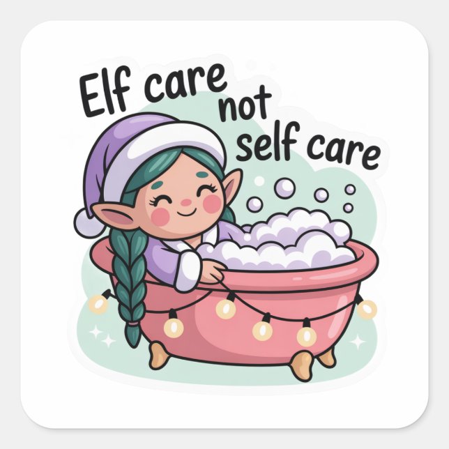 Elf Care Not Self Care Sticker | Funny Christmas  (Front)