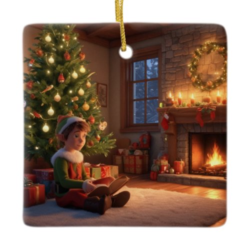 Elf  ceramic ornament
