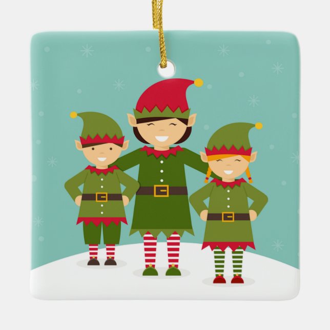 Elf Ceramic Ornament (Front)