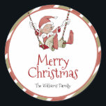 Elf Christmas Gift Tag Sticker<br><div class="desc">Elf Christmas Gift Tag Sticker - This little elf is waiting for the big Christmas fun. Whimsical watercolors and seasonal typography complement the design. Personalize this cute elf design with your details easily and quickly. Press the customize it button to further re-arrange and format the style and placement of the...</div>