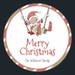 Elf Christmas Gift Tag Sticker<br><div class="desc">Elf Christmas Gift Tag Sticker - This little elf is waiting for the big Christmas fun. Whimsical watercolors and seasonal typography complement the design. Personalize this cute elf design with your details easily and quickly. Press the customize it button to further re-arrange and format the style and placement of the...</div>