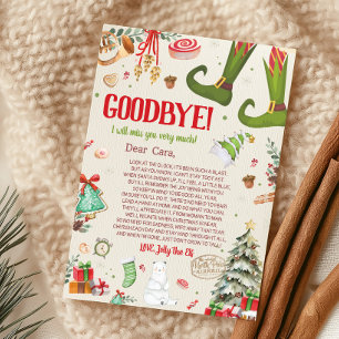 Elf Christmas Goodbye Letter Card