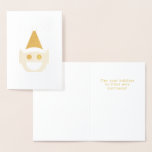 Elf Christmas Holiday Cute Fun Smiling Happy Foil  Foil Card
