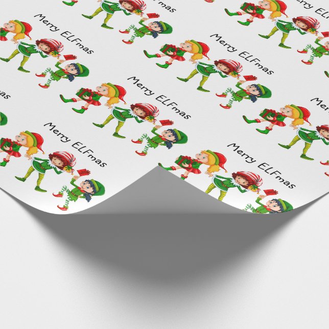 ELF Christmas Pattern Wrapping Paper (Corner)