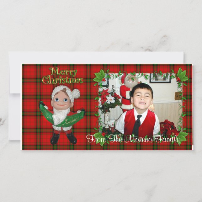 Elf Christmas Photo Card (Front)
