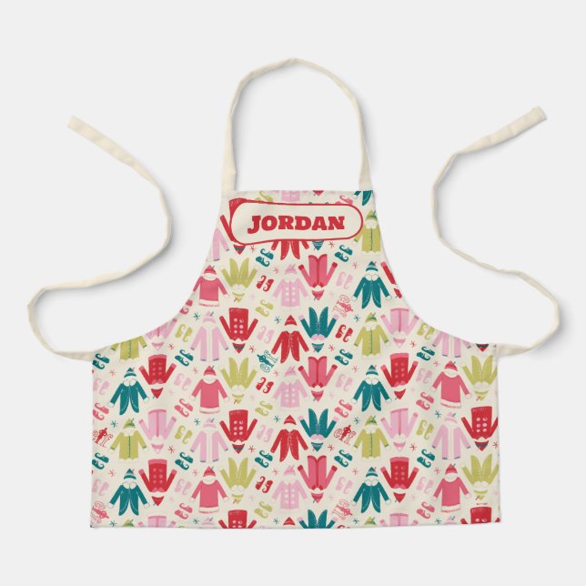 Elf Colorful Coat and Shoes Pattern Apron (Front)