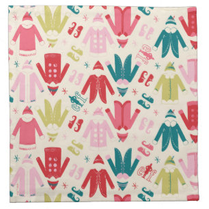 Elf Colorful Coat and Shoes Pattern Cloth Napkin