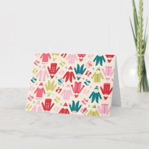 Elf Colorful Coat and Shoes Pattern Holiday Card