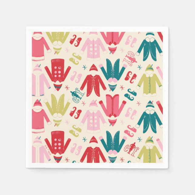 Elf Colorful Coat and Shoes Pattern Napkins (Front)