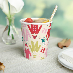 Elf Colorful Coat and Shoes Pattern Paper Cups