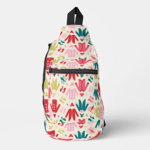 Elf Colorful Coat and Shoes Pattern Sling Bag