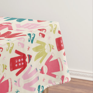 Elf Colorful Coat and Shoes Pattern Tablecloth