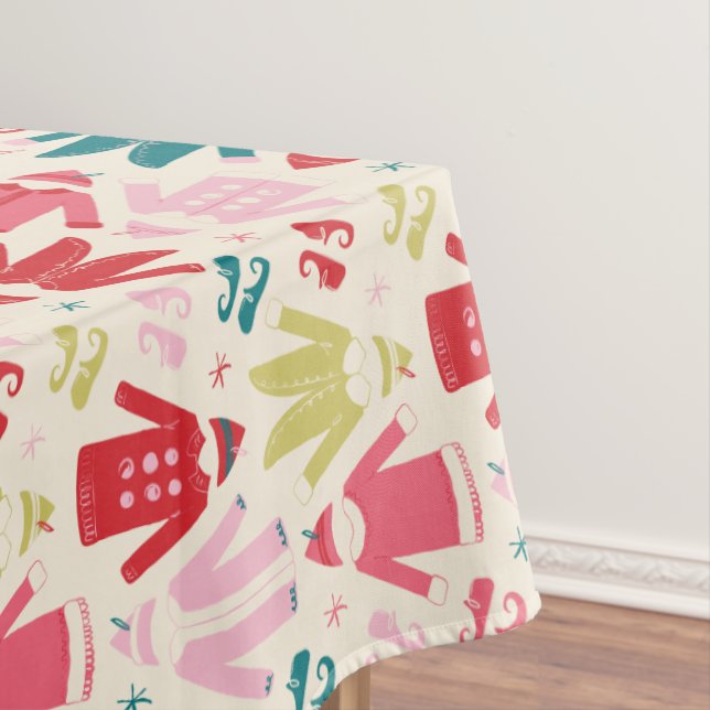 Elf Colorful Coat and Shoes Pattern Tablecloth (In Situ)
