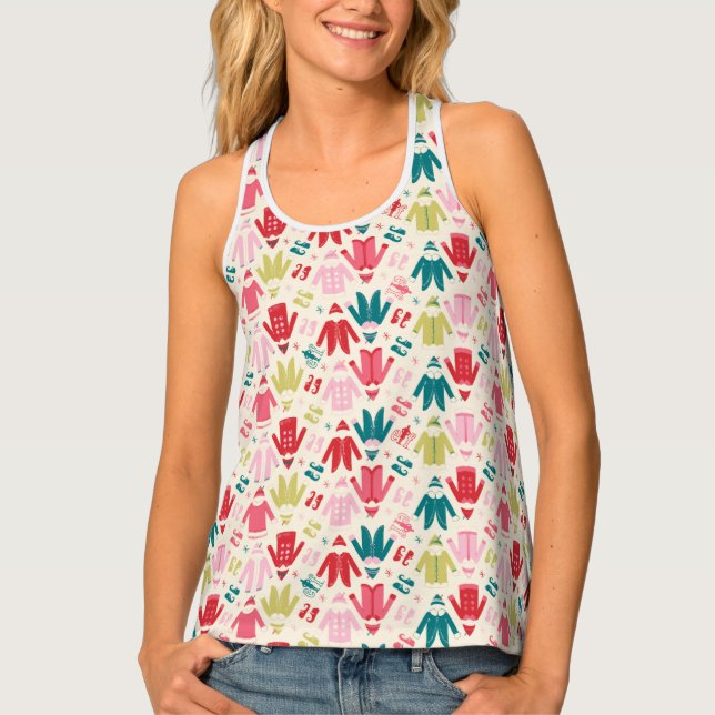 Elf Colorful Coat and Shoes Pattern Tank Top (Front)