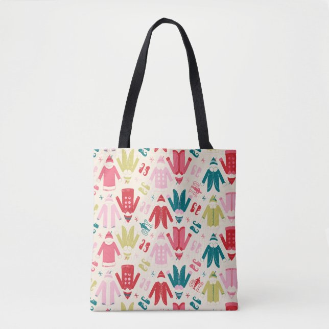 Elf Colorful Coat and Shoes Pattern Tote Bag (Front)