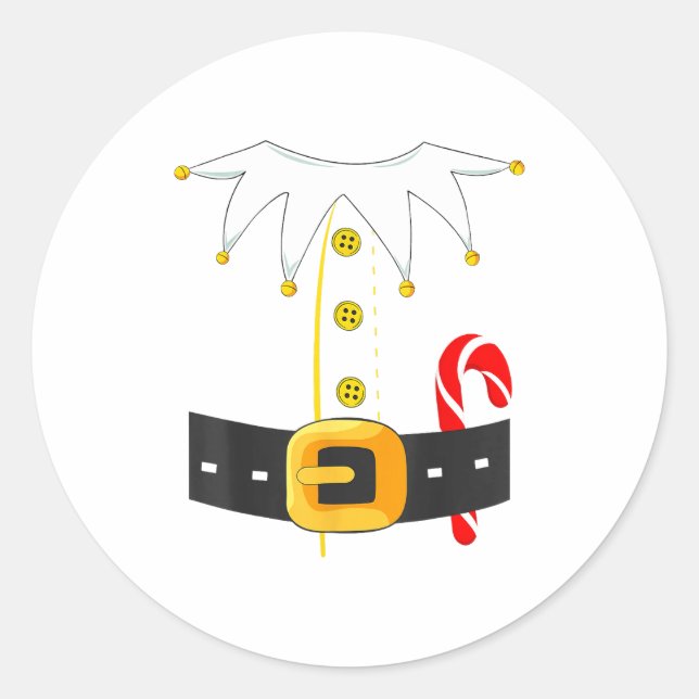 Elf Costume Christmas Holiday Men Women Kids  Classic Round Sticker (Front)