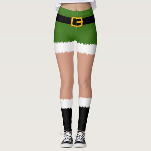 Elf Costume Christmas Leggings