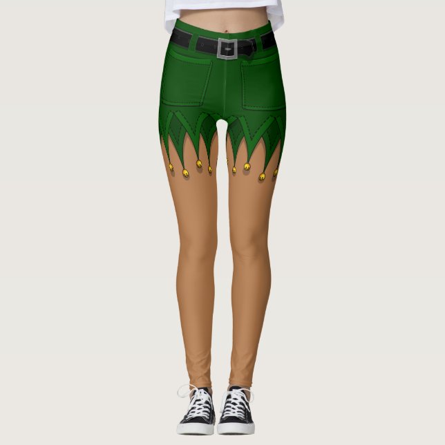 Elf Costume Leggings Christmas Elf Pants (Front)
