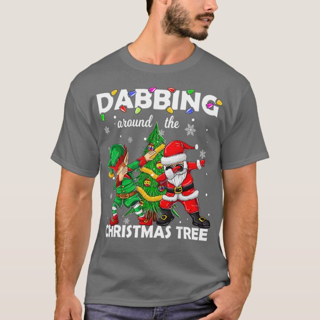 Elf  Dabbing Santa Shirt Kids Boys Men Claus Dab (Front)