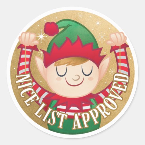 Elf Delivery Santas Nice List Christmas Classic Round Sticker