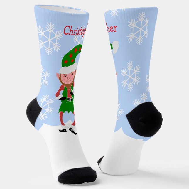 Elf Design Christmas Socks (Angled)
