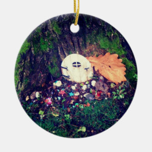 Elf Door in Tree Ceramic Ornament