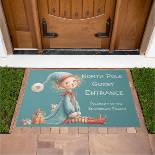Elf Entry Only North Pole Christmas Doormat