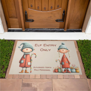 Elf Entry Only North Pole Christmas Doormat