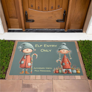 Elf Entry Only North Pole Christmas Doormat