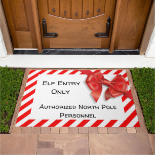 Elf Entry Only North Pole Christmas Doormat