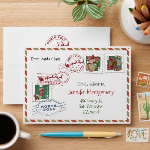 Elf Envelope for Letters from Santa Claus