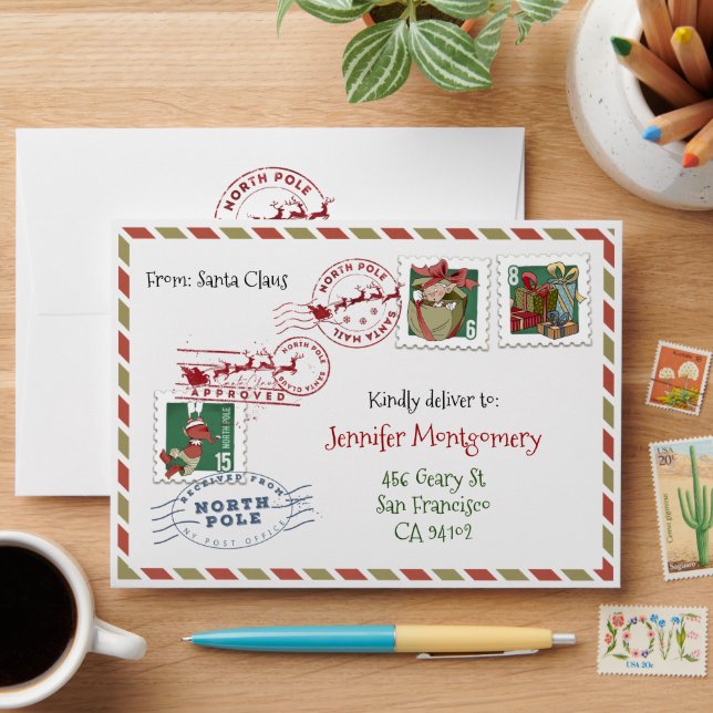 Elf Envelope for Letters from Santa Claus (Desk)