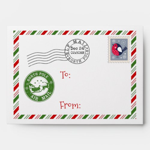 Elf envelope North Pole Santa letter money wallet