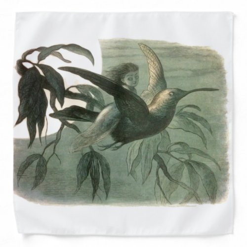 Elf Fairies Elves Moon Night Scene Bird Flying  Bandana