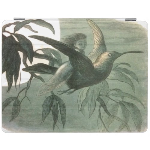 Elf Fairies Elves Moon Night Scene Bird Flying  iPad Smart Cover