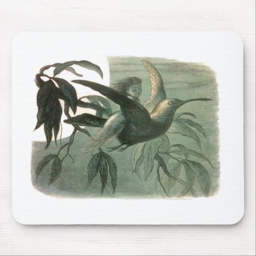 Elf Fairies Elves Moon Night Scene Bird Flying  Mouse Pad