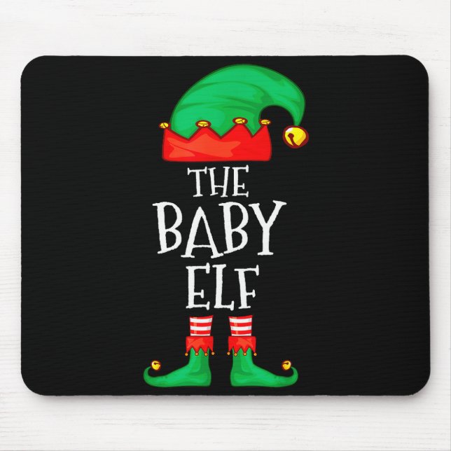 Elf Family Christmas Funny The Baby Elf Sweater Bo Mouse Pad (Front)