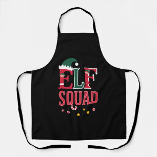 Elf Family Christmas Matching Pajamas Elf Squad  Apron