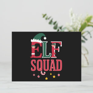 Elf Family Christmas Matching Pajamas Elf Squad  Holiday Card