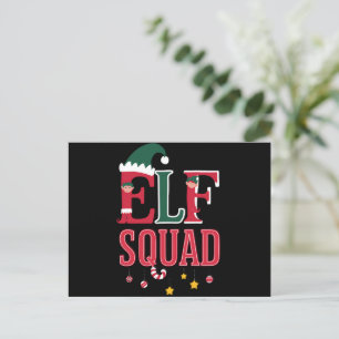 Elf Family Christmas Matching Pajamas Elf Squad  Holiday Postcard