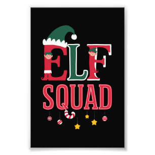 Elf Family Christmas Matching Pajamas Elf Squad Photo Print