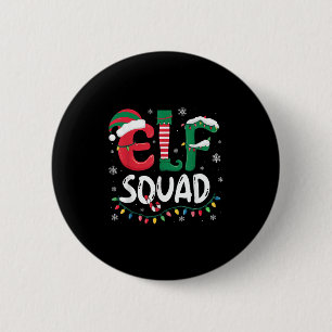 Elf Family Christmas Matching Pajamas Xmas Elf Squ Button