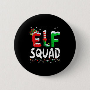 Elf Family Christmas Matching Pajamas Xmas Elf Squ Button