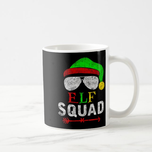 Elf Family Christmas Matching Pajamas Xmas Elf Squ Coffee Mug (Right)