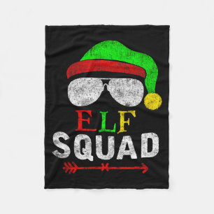 Elf Family Christmas Matching Pajamas Xmas Elf Squ Fleece Blanket
